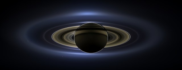 Backlit rings of Saturn